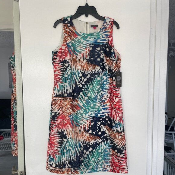 Vince Camuto Tropical Mystique Lace Overlay Shift Dress – Size 4 – NWT – $159 Re - Picture 4 of 8
